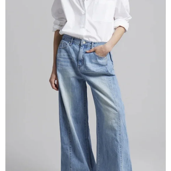 The Frankie Shop Light Blue Flare Jeans - Picture 2 of 8